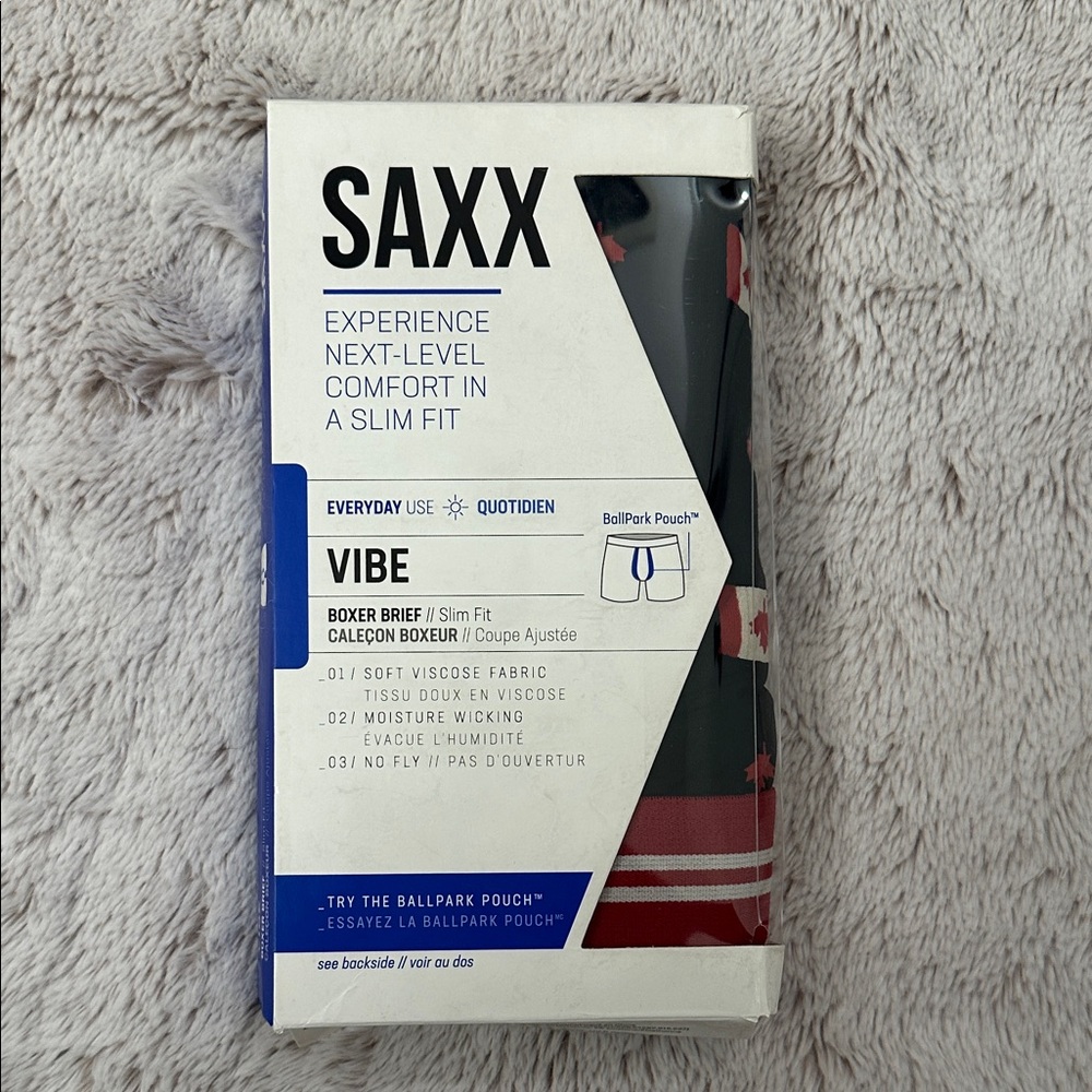 Saxx Vibe Boxer Briefs in Black and Red Stripes